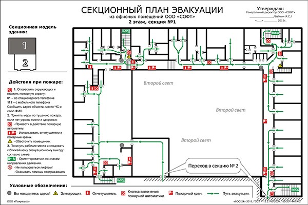 секционный план эвакуации
